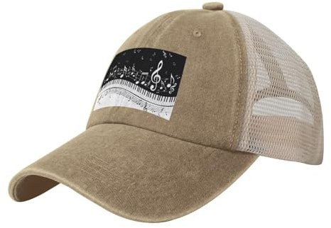 YWSOTRE Klaviernoten, Trucker-Hüte, Cowboy-Mesh-Baseballkappe, verstellbare Klassische Papa-Hüte