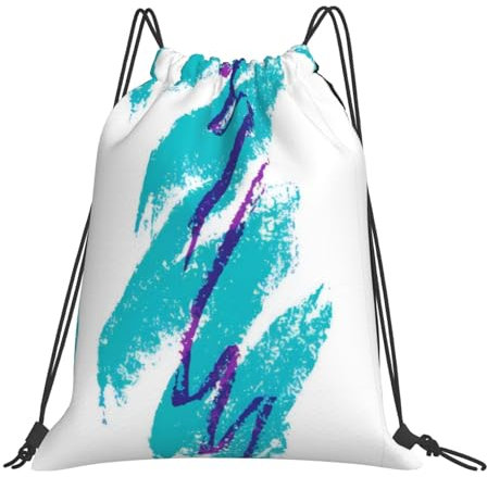 GaxfjRu 90er Jahre Cup Design Wasserdichter Kordelzug Rucksack - Modischer Rucksack für Damen und Herren - Großer Platz, tragbar und vielseitig, weiß, One size