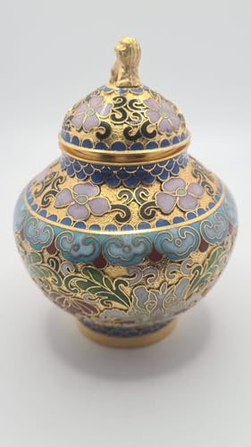 Cloisonné Deko Vase, China, Wohndeko, Gartendeko Handarbeit 9 * 10,5cm AA-32-3