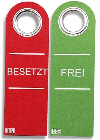 2 Stück HHM® Besetzt Frei Schild WC Schild - nicht stören Türschild aus Filz. Ideal als Zimmer Einrichtung oder Türschild im Büro
