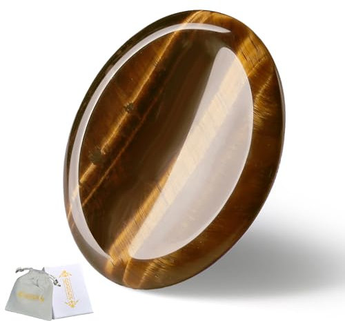 QINJIEJIE Tigerauge Heilsteine Kristall Handschmeichler Kristall Sorgensteine Daumen Edelstein Oval Kristalle Edelsteine Palm Stein Stress Relief Reiki Heilung Meditation