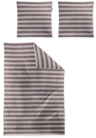 Irisette Mako-Satin Bettwäsche Wave 8559 mauve, 1 Bettbezug 155 x 200 cm + 1 Kissenbezug 80 x 80 cm