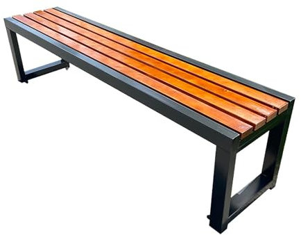 LMXRYPD Gartenbank, Gartenbank Wetterfest, Gartenbank Holz, Gartenmöbel aus Massivholz und Eisen, Ohne Rückenlehne, für 2-3 Personen, Zum Sitzen, für Garten, Flur(150cm/59in)