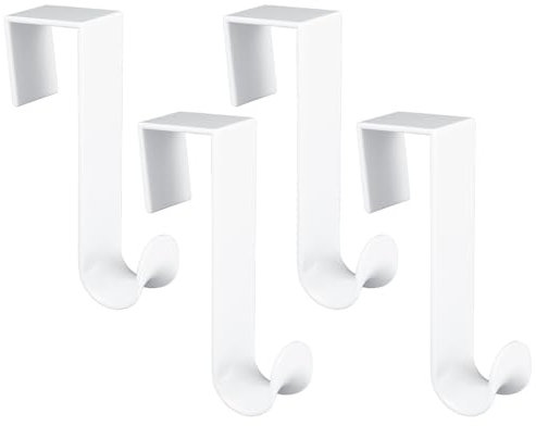 Giantree Ganci in plastica sopra la porta, confezione da 4 ganci bianchi, ganci in plastica sopra la porta per appendere vestiti asciugamani per camera da letto, cucina, bagno