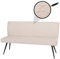 Sitzbank HWC-K16, Esszimmerbank Bank Polsterbank, Rückenlehne Stoff/Textil Bouclé Metall 160cm - Creme-beige