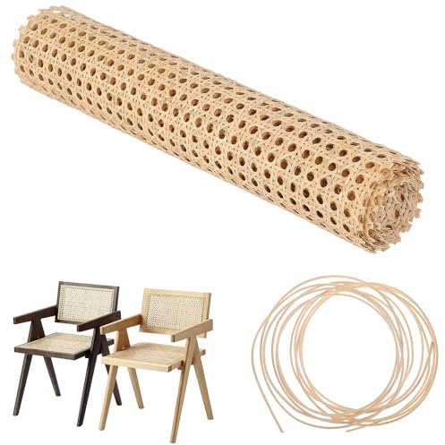Cannage,Cannage Rouleau Pour Meuble,Rouleau De Cannage,35cm*2m Matériau de vigne PE Imperméable Avec une presse à barre ronde de 2 à 6 mètres pour Bricolage Armoire Chaise Meuble