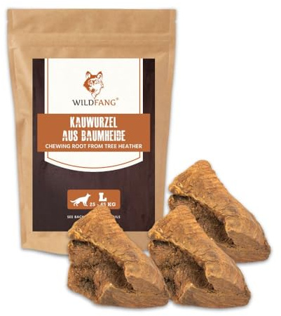Wildfang® Tree Heather Dog Chew Root, Large - Natural Dog Chews from Briar Wood for Aggressive Chewer, Dog Chew Toys for Dogs Dental Health (For Dogs 25–45 kg), Pack of 3
