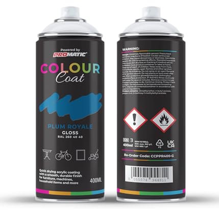 Colour Coat Pro-Matic Plum Royale Navy Blue Gloss RAL 260 40 40 Aerosol Spray Paint 400ml (1)
