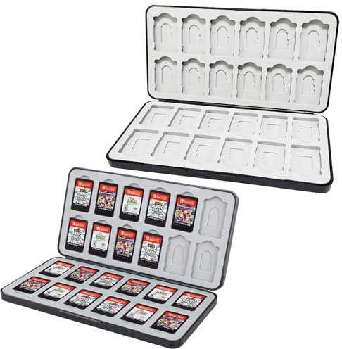 Game Card Case für Switch,Spiele Aufbewahrung Für Switch,Robuste & tragbare 48 Slots Spiele Aufbewahrungsbox mit 24 Micro SD Card Slots und 24 Game Card Slots,Switch Spiele Aufbewahrung