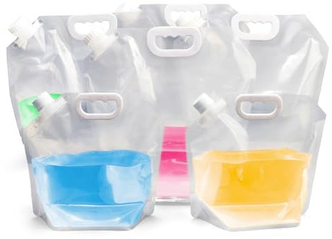 HUAYANG Lot de 6 bidons d'eau pliables de 5 l avec couvercle étanche pour le camping en plein air