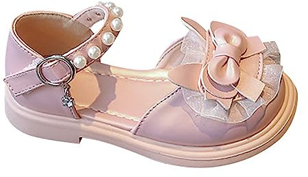 Mädchen Sommer Geschlossene Zehe Weiche Unterseite Schleife Spitze Prinzessin Schuhe Perle Hochzeit Blume Kinderschuhe Kleinkind Sandalen 5, rose, 30.5 EU