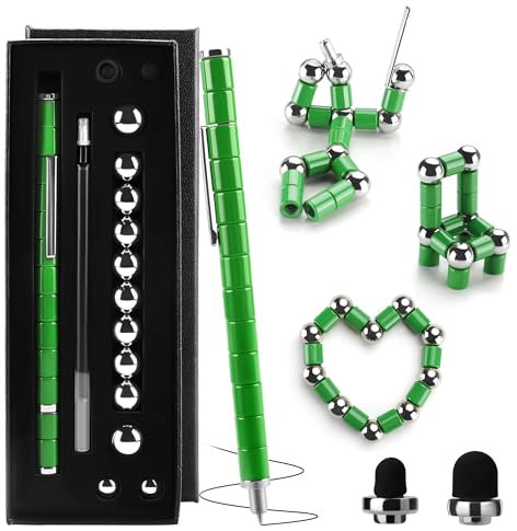 Waksox Fidget Pen Magnetic Pen - Gift for Teenager Boys Girls 8 9 10 11 12 13 14 15 Years Old Magnetic Fidget (Green)
