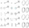 Morfetto 14Paar Ohrringe Silber Helix Piercings Chirurgenstahl Studs Creolen Ohrstecker Kleine CZ Blume Conch Tragus Piercing Ohr Schmuck Set Damen Herren