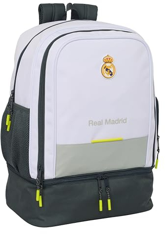 safta Real Madrid Equiicion 25/26 Trainingsrucksack für den täglichen Gebrauch, ideal für Kinder verschiedener Altersgruppen, bequem und vielseitig, Qualität und Widerstandsfähigkeit, 35 x 24 x 50 cm