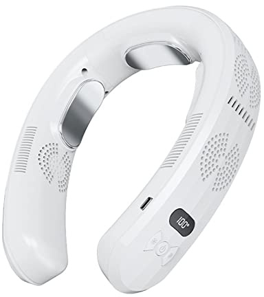 THINCAN Electric fan,Hanging Neck Fan 6000mAh Neck Heater and Portable Fan Air Cooling Bladeless Mobile Fans Outdoor