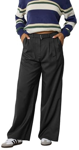 PixieGirl Petite Olive Green Buckle Wide Leg Trousers Petite