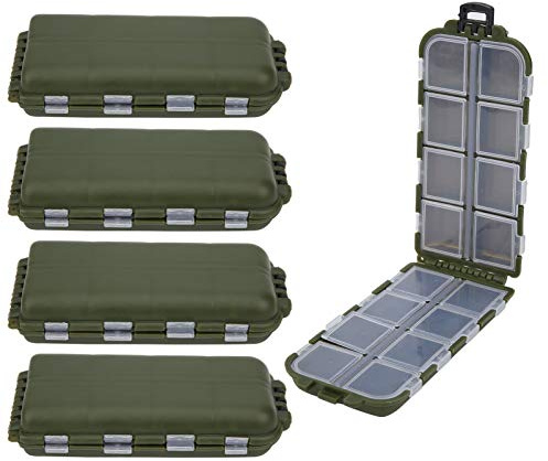 MechKit 5 pièces 16 grilles boîte de Rangement de pêche en Plastique Double Face en Forme de Pain conteneur d'accessoires matériau PP Petit Design Mince pour l'organisation du