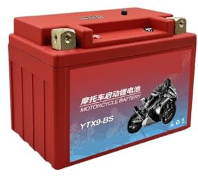 Motorcycle Battery 12.8V 5Ah 7Ah 9Ah CCA 200A-400A LiFePO4 Scooter Starter Built In BMS Lithium Battery Voltage Protection ATV(YTX9-BS 9A)