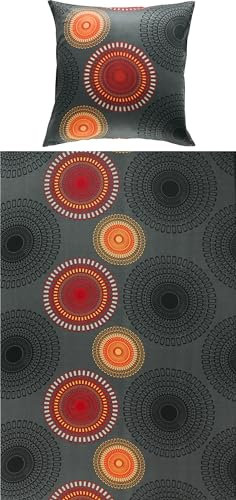 REDBEST Bettwäsche, Bettgarnitur Satin Kreise anthrazit-Terra Größe 80x80 cm / 155x220 cm - 100% Baumwolle, mit praktischem Reißverschluss (weitere Größen, Farben)