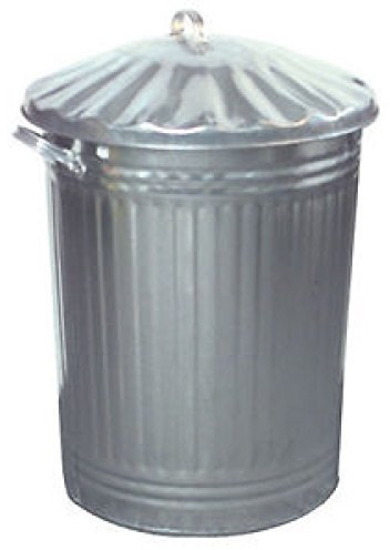 Small Medium Large 15L 60L 90L Litre Metal Galvanised Home Garden Bin Leaves Paper Wood Rubbish Dustbin Made in U. K. (Medium 60L Silver Bin)