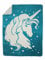 Moon Luxus Kuscheldecke Wolldecke Wohndecke Baumwolldecke Einhorn 150x200 (Petrol)