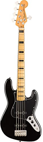 Squier by Fender Classic Vibe '70s Jazz Bass V, Bass Guitar, Maple Fingerboard, Black