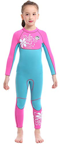 Cokarsey Girls 3mm Neoprene Full Wetsuit Back Zip for Snorkeling, Swimming, Diving