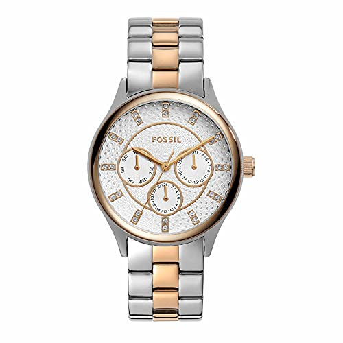Fossil - Moderner Anspruchsvoller Multifunktions-Chronograph mit silbernem, goldenem Edelstahlarmband für Damen BQ1564
