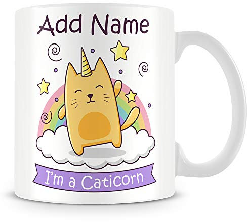 Caticorn Mug - Personalised Cup/Gift with Name - Unicorn Cat Mug