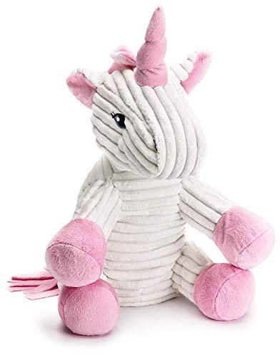 Mousehouse Gifts - Einhorn-Kuscheltier - Cord - Weiß & Rosa - 25 cm (10)