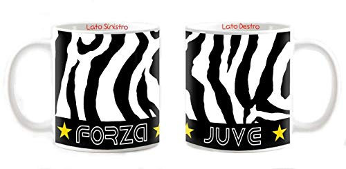 My Cust Tazza Mug Colazione per latte te ecc Personalizzabile foto/logo compatibile per tifosi Bianconeri Forza bianconeri Stile Fashion Zebrata
