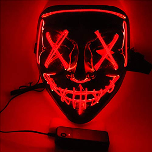 SOUTHSKY LED Licht Maske Leuchtend Vollmaske Neon Lichter Blinker EL Glowing Für Halloween Kostüm Cosplay Party