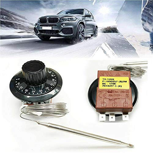 SANWAN, termostato per auto capillare, termostato di raffreddamento radiatore, interruttore universale regolabile 0-120 °C, termostato meccanico