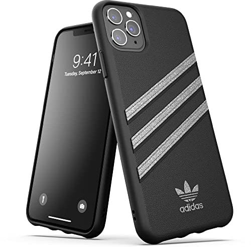 adidas 41476 Hülle Entwickelt für iPhone 11 Pro Max, Fallgeprüfte Hüllen, stoßfeste,erhöhte Kanten, Original Original PU Schutzhülle, Zwart/Funkeln