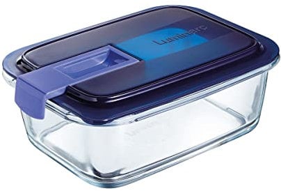 Luminarc Easy Box Recipiente Rectangular Hermético Vidrio 19x14x7,3cm - 82cl Sodo Apto Microondas Apto Frigorífico Reciclable