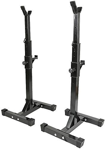 Anth Multifunktionales Hantelständer Squat-Rack Höhenverstellbar Power Rack 2 Einzelnen Ständern Fitnessgeräte bis 200 kg belastbar (Schwarz)