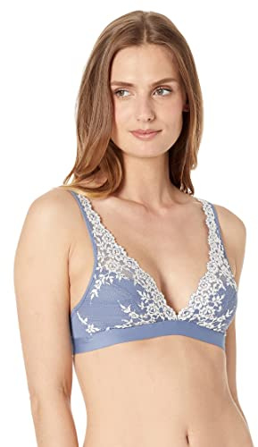 Wacoal Women's Embrace Lace Wire Free Bralette, Wild Wind/Egret, 34