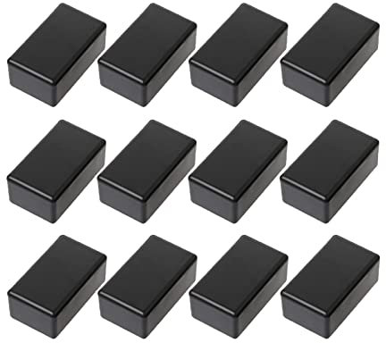 12 Stück Abzweigdose Gehäuse Schwarz kunststoffgehäuse Electronic Project Box Gehäuse Elektrischer Anschlusskasten Kunststoff Gehäuse Elektronik Elektronik-Projektgehäuse für Externe Stromversorgung