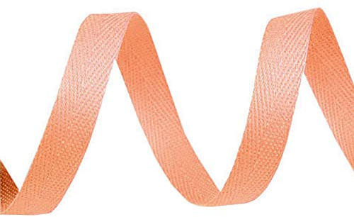Köperband 1m x 10mm breit große Farbwahl Einfass- Nahtband Gurtband Baumwollband, Größe:10mm, Farbe:lachs