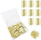 Borsgye 50PCS Antique Mini Folding Hinges Bronze Retro Decoration Hinges Vintage Small Jewelry Toy Box Hinges Solid Brass Cabinet Hinges with Screws for Wooden Case Chest Round Corner Yellow 25x18 mm