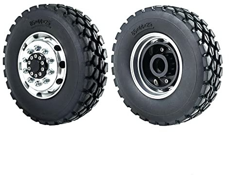 AXspeed 1/14 Rad Reifen Felgen Set 2 Stück Vorderfelgen mit Gummireifen für Tamiya Traktor Truck Climbing Trailer Cargo Car