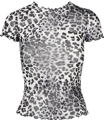 Urban Classics Damen Ladies Mesh Tee snowleo, XXL