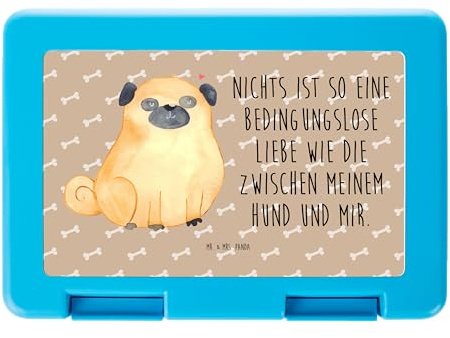 Mr. & Mrs. Panda Bentobox Mops - Geschenk, Lebensmittel Aufbewahrungsbox, Sprüche, Bento Box, Liebe, Lunchbox, Pausenbrotbox, Pure, Knuffig, Snackbox, Hund