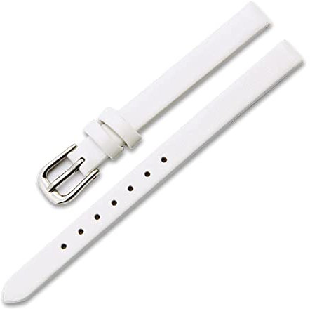 Uhrenarmband aus Leder für Damen, 6mm, 8mm, 10mm, 12mm, Ersatzarmband für kleine Uhren, Weiß, 6mm