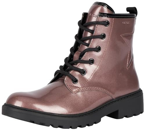 Geox J Casey Girl Ankle Boot, Rose Smoke/Black, 36 EU