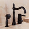 DameCo Ensemble de robinets de Baignoire et de Douche, mitigeur de Bain rétro Noir à 3 Trous avec douchette à Main, Robinet de Baignoire Rotatif à 360 degrés pour Salle de Bains Interesting