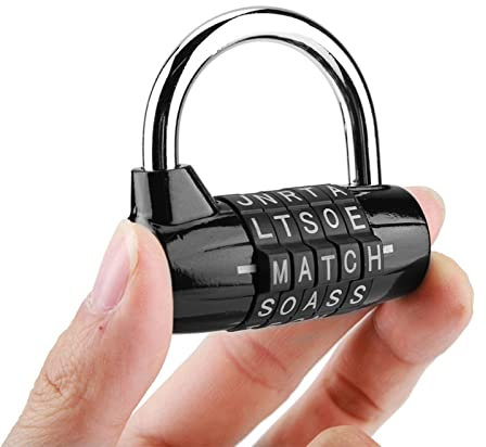 Buchstabenschloss 5 Buchstaben, Codeschloss, Code Vorhängeschloss, 5 Stelliges Zahlencode Kombinationsschloss Reisekoffer Fitnessstudio Schließfach Sicherheits Passwortschloss