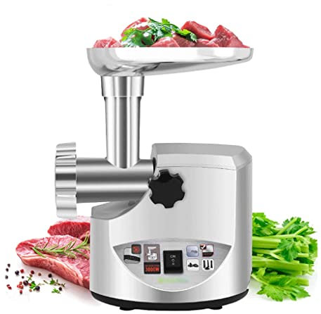 Heavy Duty 3000W Max Powerful Electric Meat Grinder Home Sausage Stuffer Meat Mincer Food Processor