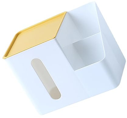 DRESSOOS Multifunktionale Plastik Desktop Organizer Box Mit Gewebeaufbewahrung Und Halterung Wasserfest Aus Hochwertigem Pp Hellelfenbeinfarben Für Zuhause Büro Badezimmer Schreibtisch