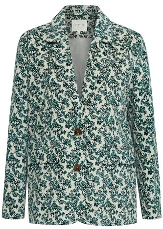 ATELIER RÊVE ICHI Atelier Rêve IRSALOME BL Damen Blazer Jackenblazer glattes Futter Reverskragen 100% Baumwolle Straight fit, Größe:34, Farbe:Salome Flowerprint SO24 (202563)